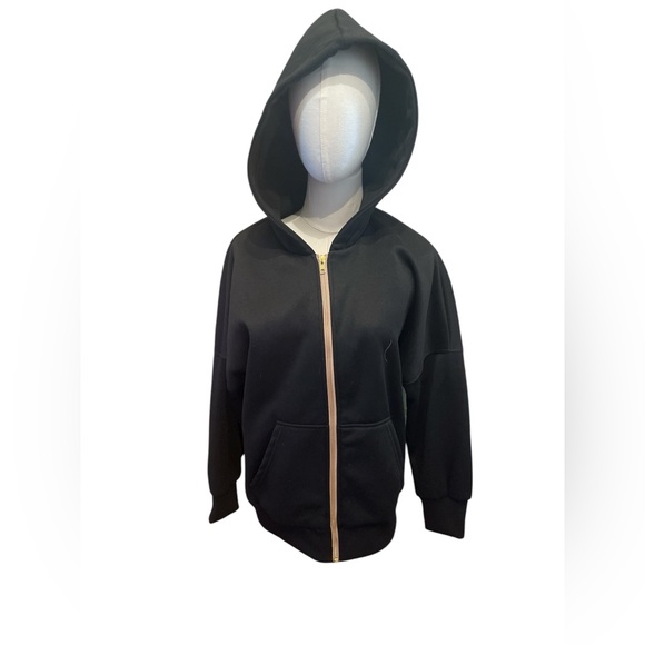 Women's Black Zip-Up Hoodie - Picture 2 of 5